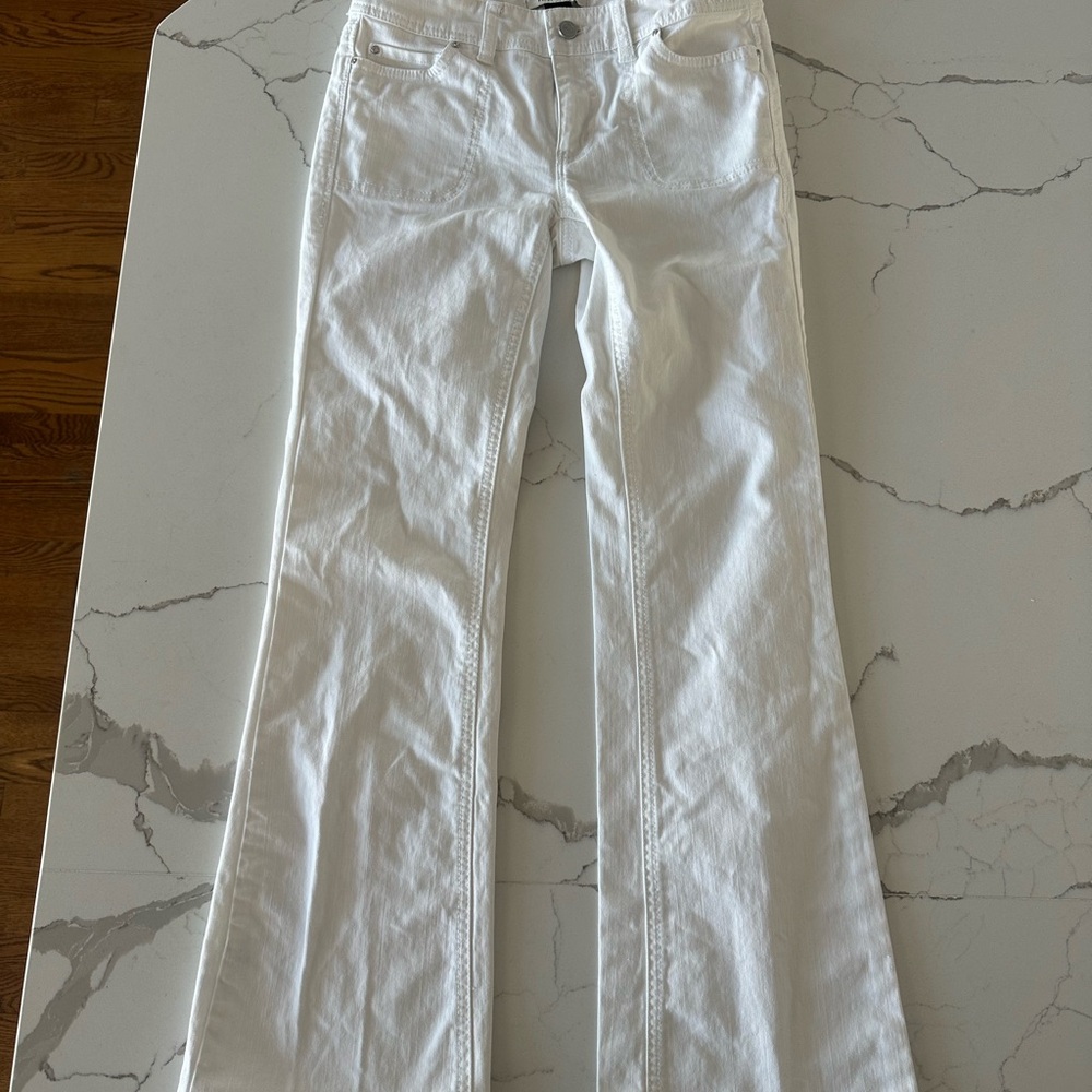 White House Black Market Women's White Flare Pants